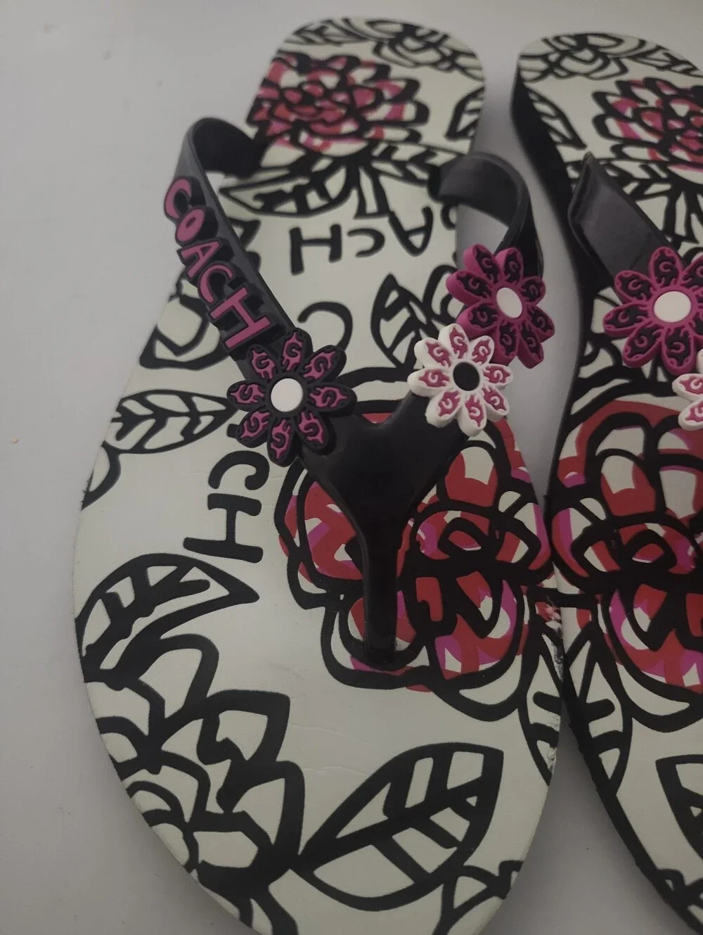 Coach Poppy Kerrie Floral Jelly Flip Flops